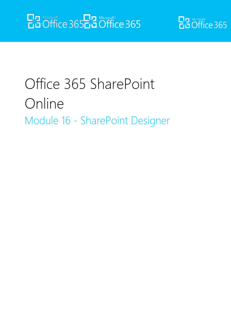 Office 365 Sharepoint Online Module 16 - Sharepoint Designer | PDF ...