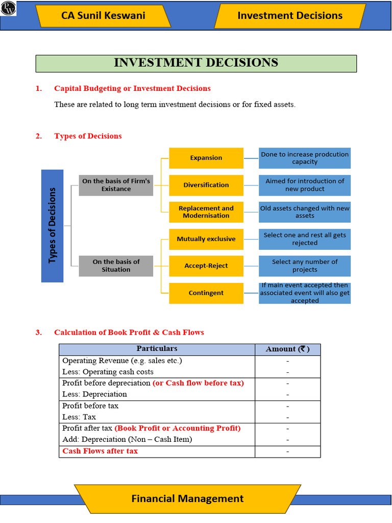 Investment Decision | PDF | Net Present Value | Depreciation