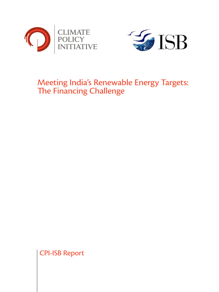Meeting Indias Renewable Targets The Financing Challenge | PDF ...
