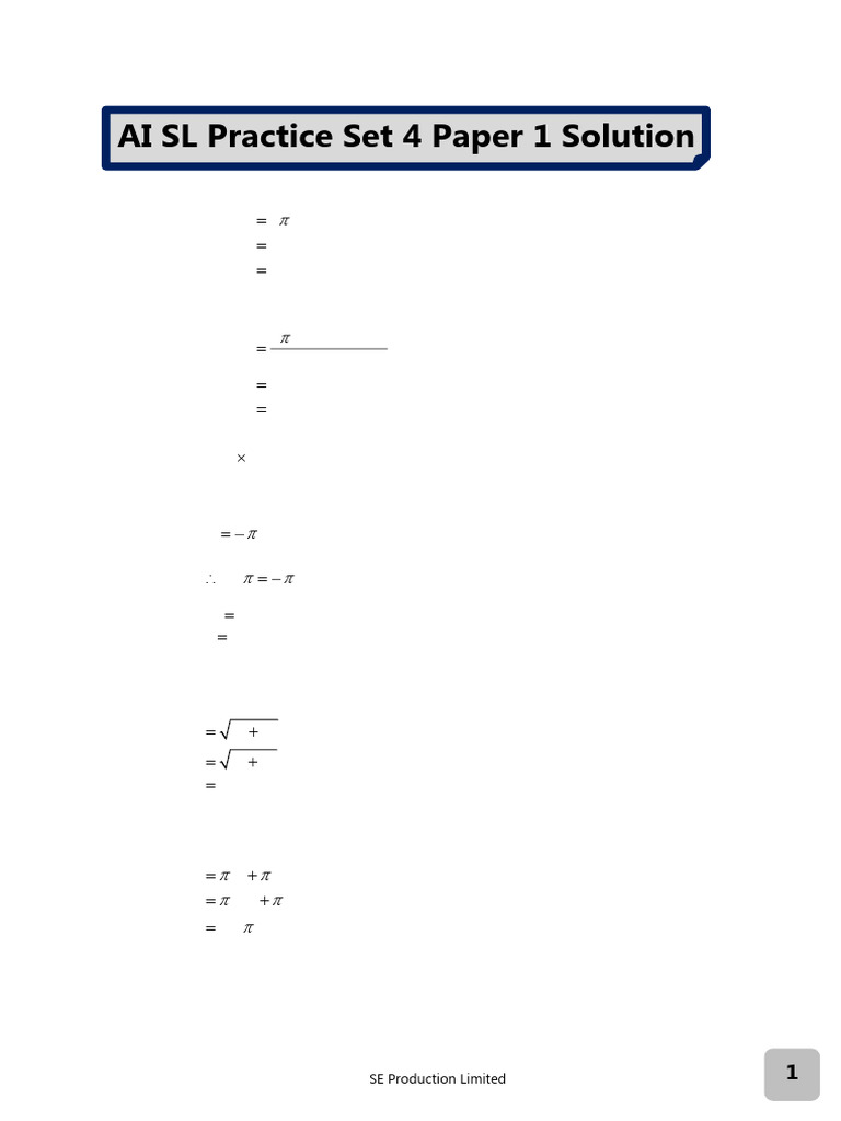 AI SL P1 Practice Paper Set 4 Solution | PDF | P Value | Chess Openings