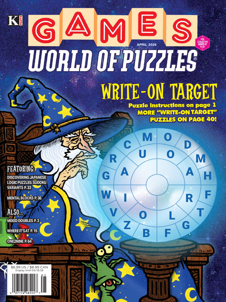 Games World of Puzzles - April 2026 | PDF | Crossword | Games Of