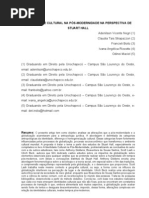 ARTIGO SOBRE A IDENTIDADE CULTURAL NA PÓS-MODERNIDADE NA PERSPECTIVA DE STUART HALL