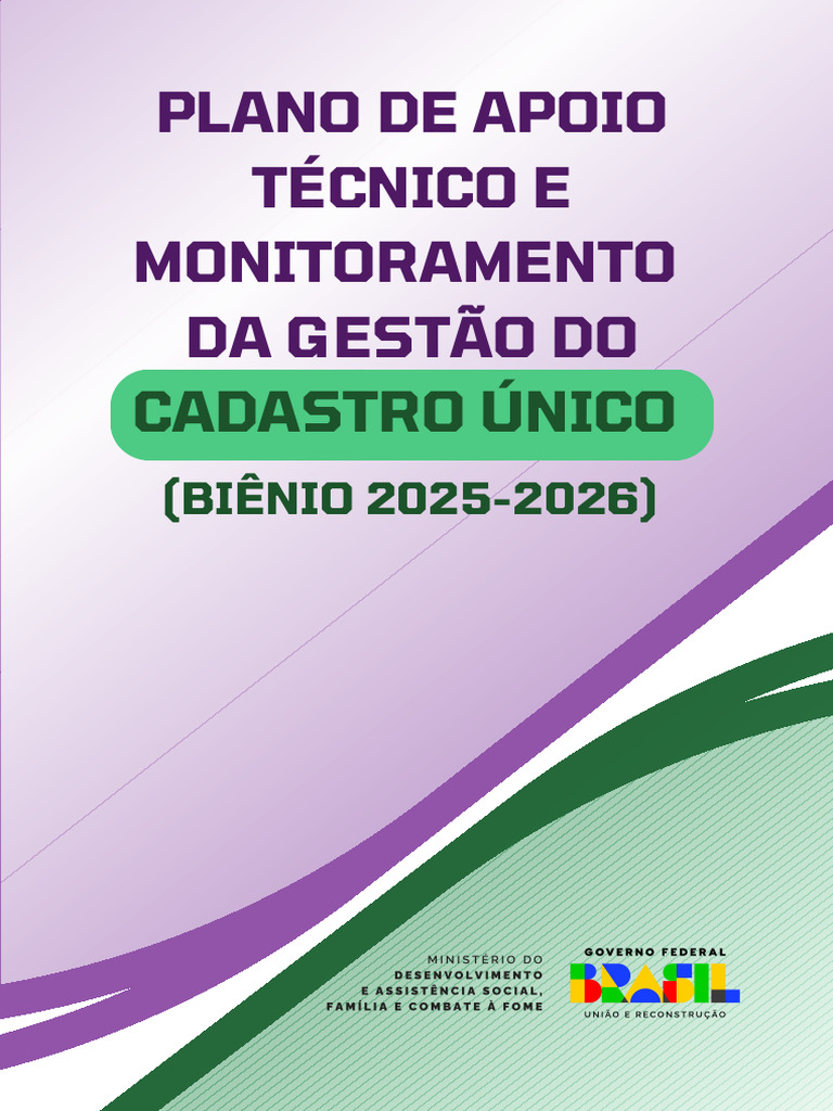 Plano de Monitoramento Da Qualidade Da Gestão Do Cadastro Único | PDF ...