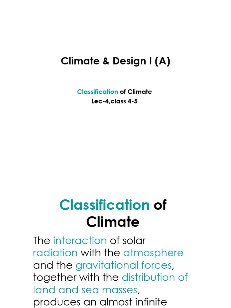 Lecture 04 Classification of Climates | PDF | Rain | Temperate Climate