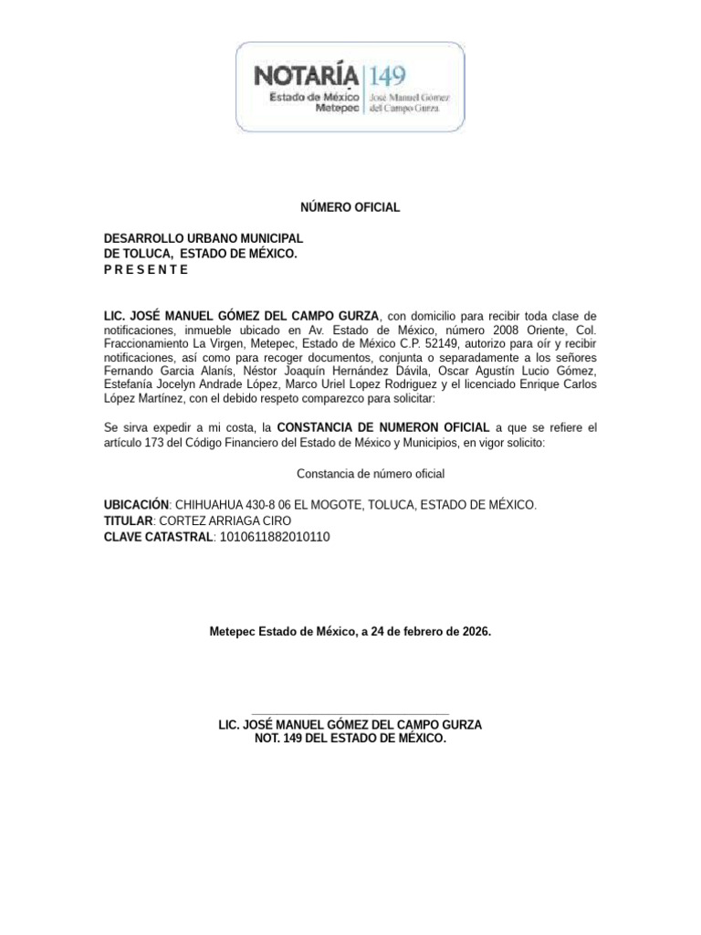 Certificación Previos Predial Catastro Agua Exp 43 Ciro Arriaga Final ...