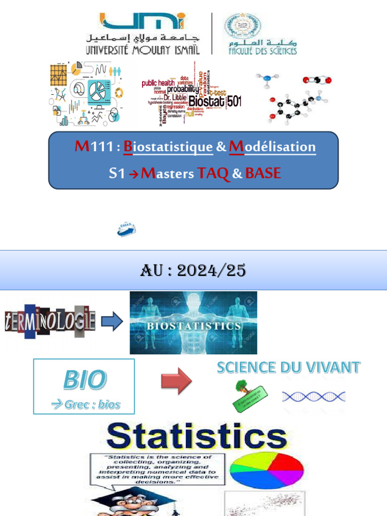 Cours Biosta-Model 241028 091159 | PDF | Statistiques | Moyenne