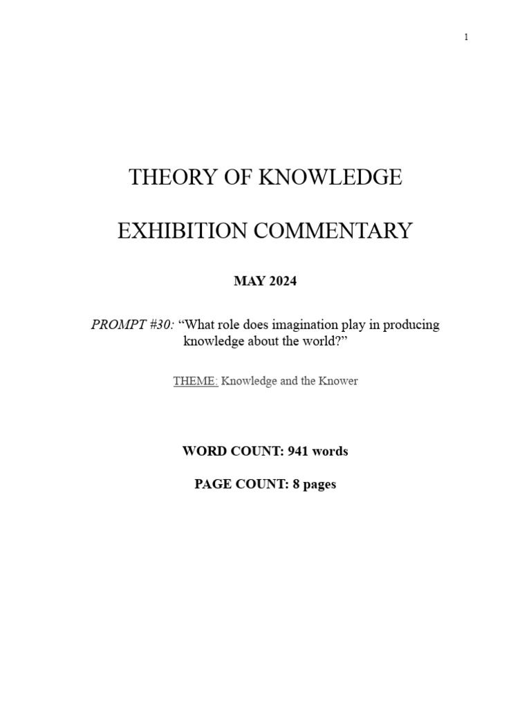 Anjali Vivek Final Tok Commentary | PDF | Knowledge | Theory