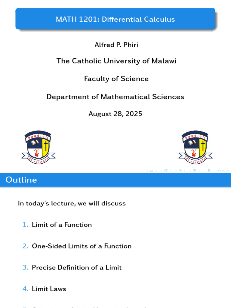 Lecture 1 Differential Calculus | PDF | Function (Mathematics) | Limit ...
