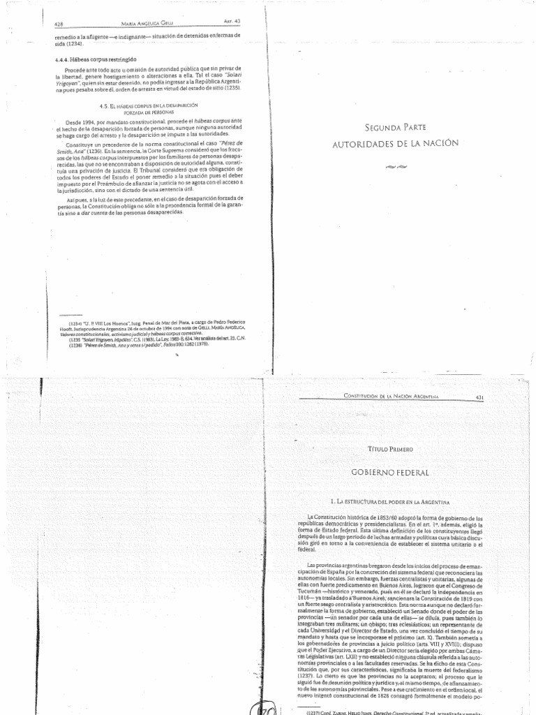 Constitucion de La Nacion Argentina Comentada y Concordada - 2º Parte ...