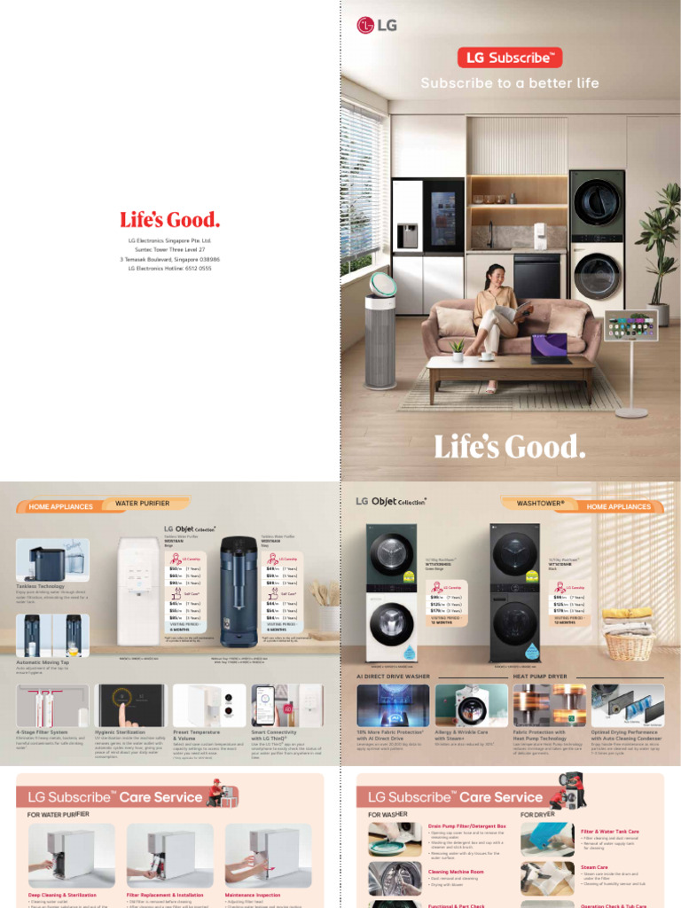 Lg Subscribe Brochure 202603 | PDF | Clothes Dryer | Washing Machine
