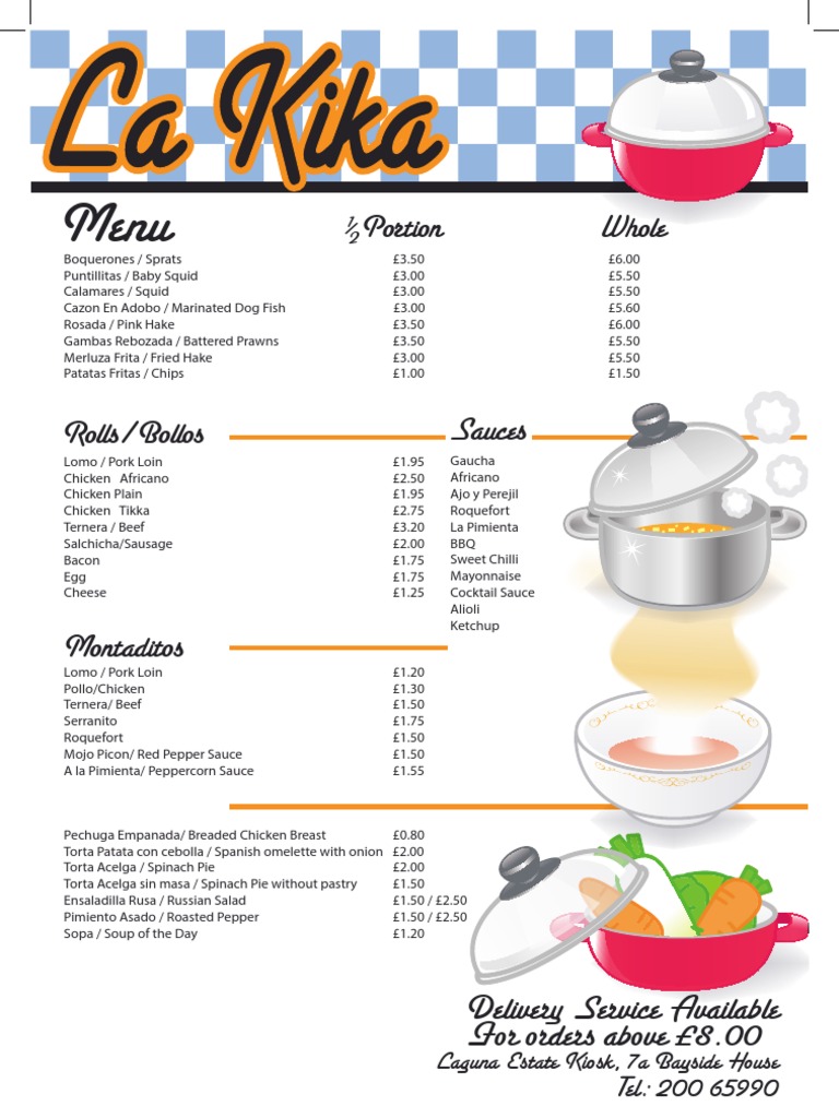 Kika's Kitchen Menu Overview | PDF