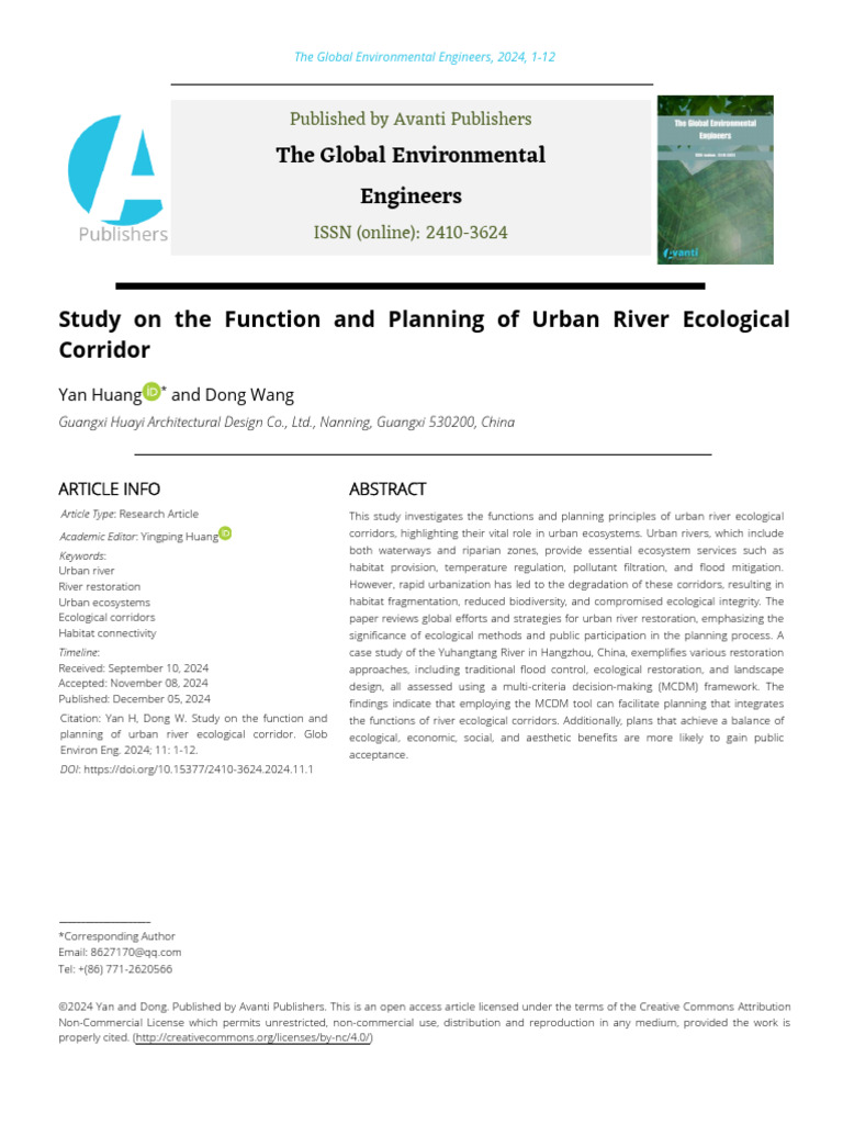 Study on the Function and Planning of Urban River | PDF | Ecology ...