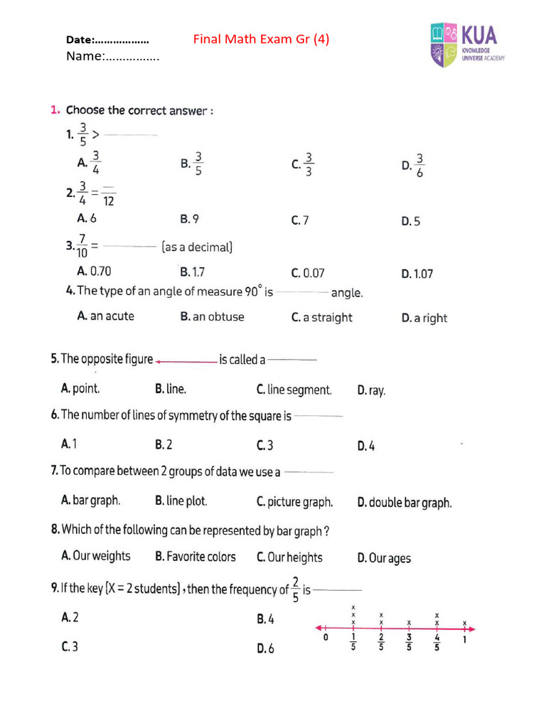Grade 4 Final Exam | PDF