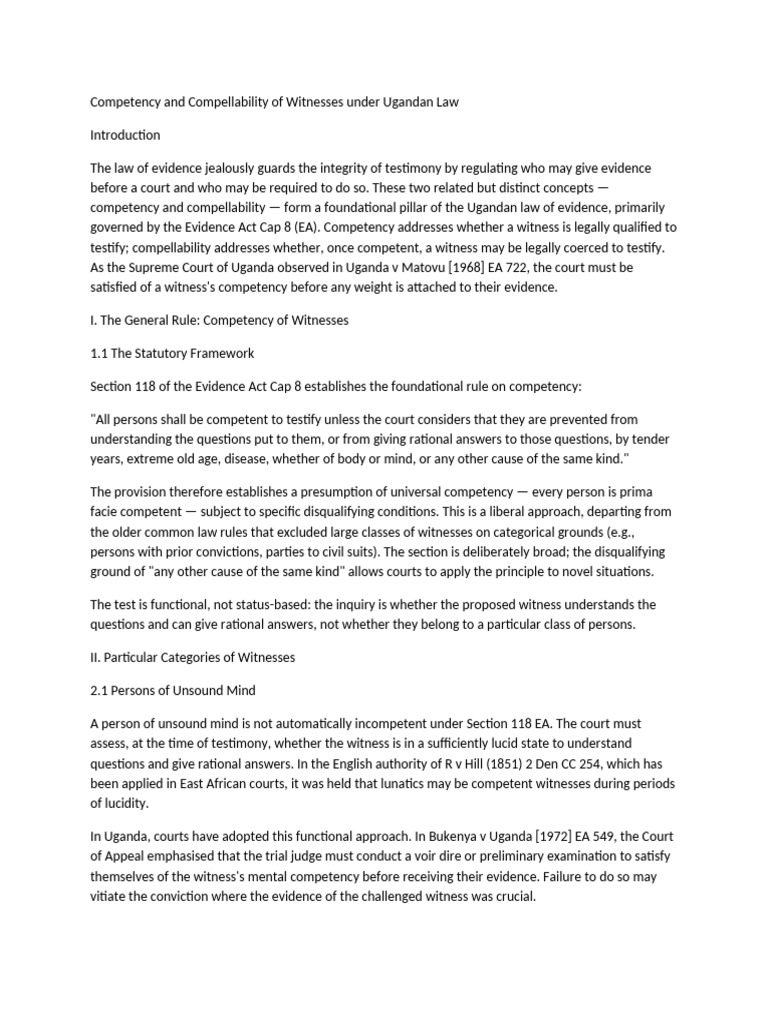 Competency and-WPS Office | PDF | Witness | Common Law
