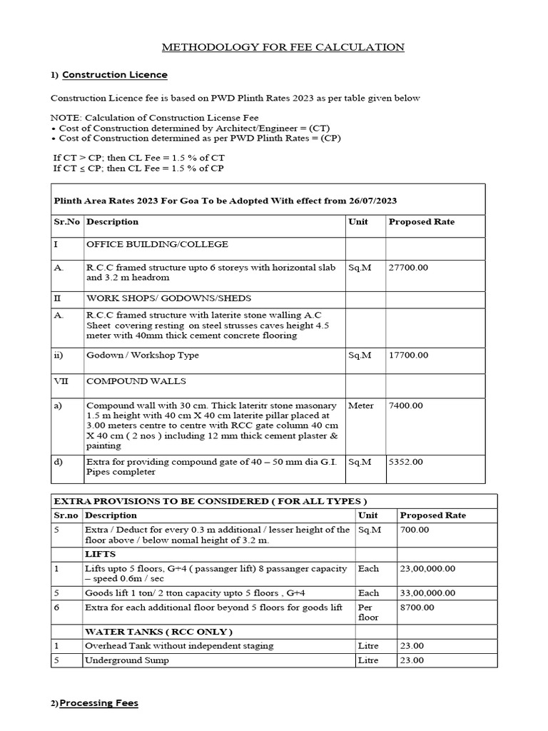 OBPAS Tax Fee Calculations | PDF | Civil Engineering | Building Engineering