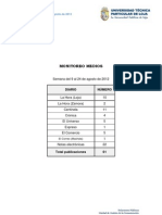 Informe de Prensa Semana Del 9 Al 24 de Agosto de 2012