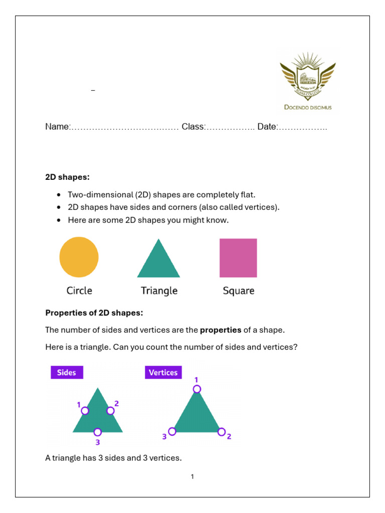2D Shapes | PDF | Triangle | Shape