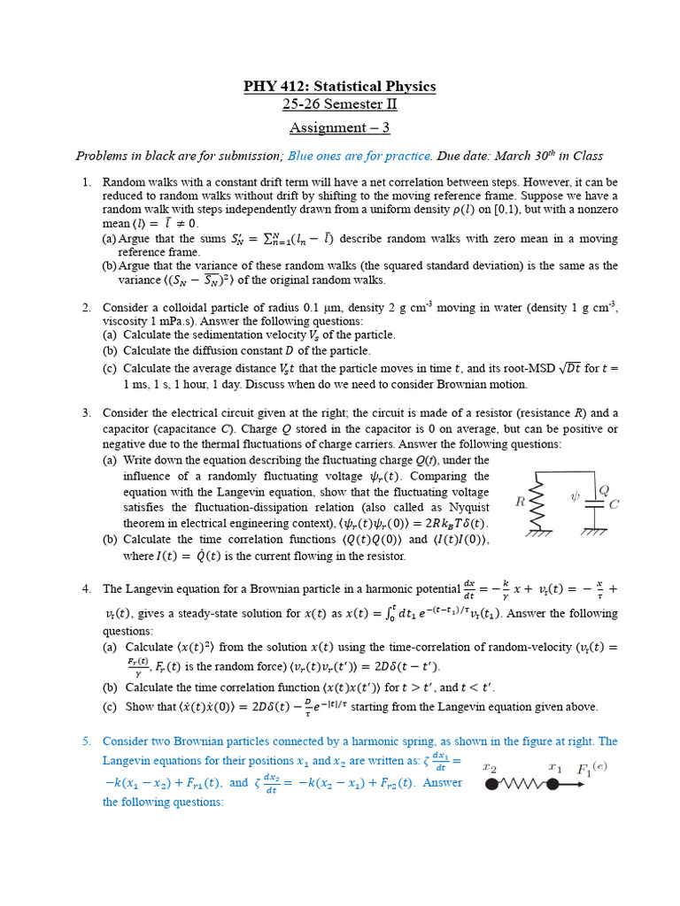 Assignment - 3 PHY 412 | PDF | Mechanics | Applied And ...