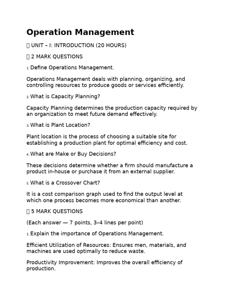 Operation Management(1) | PDF | Operations Management | Inventory