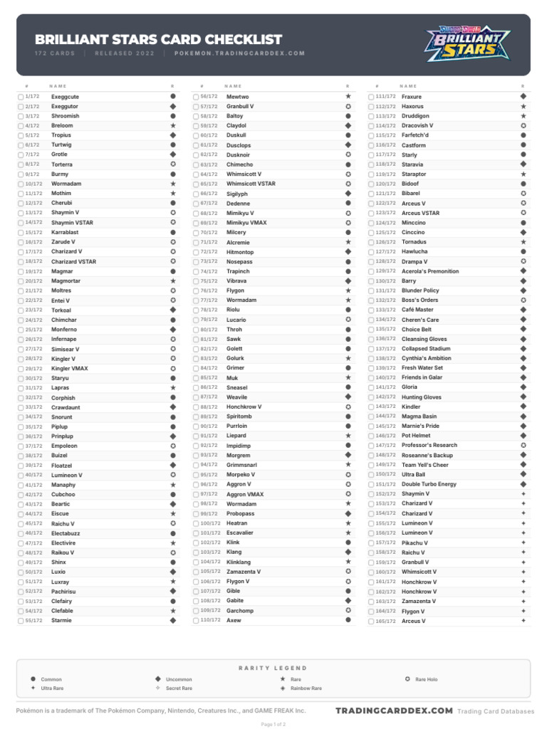 pokemon brilliant diamond card list Brilliant Diamond & Shining Pearl Pokedex Completion Service