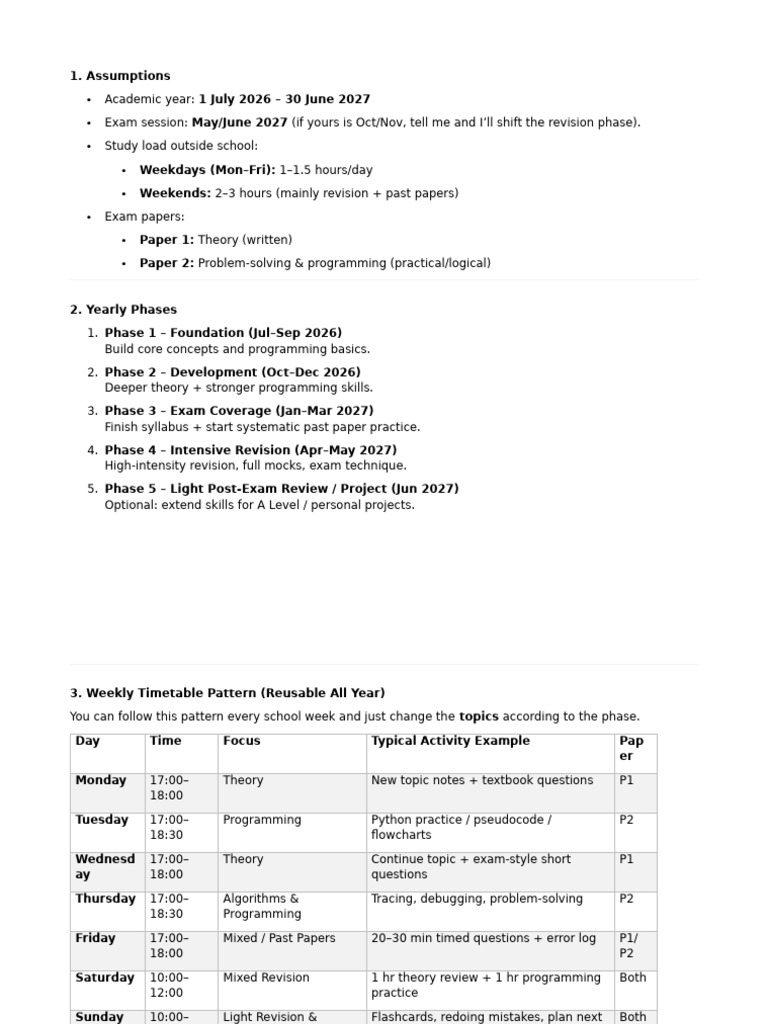 Prepration Plan Other | PDF | Computer Programming | Workweek And Weekend