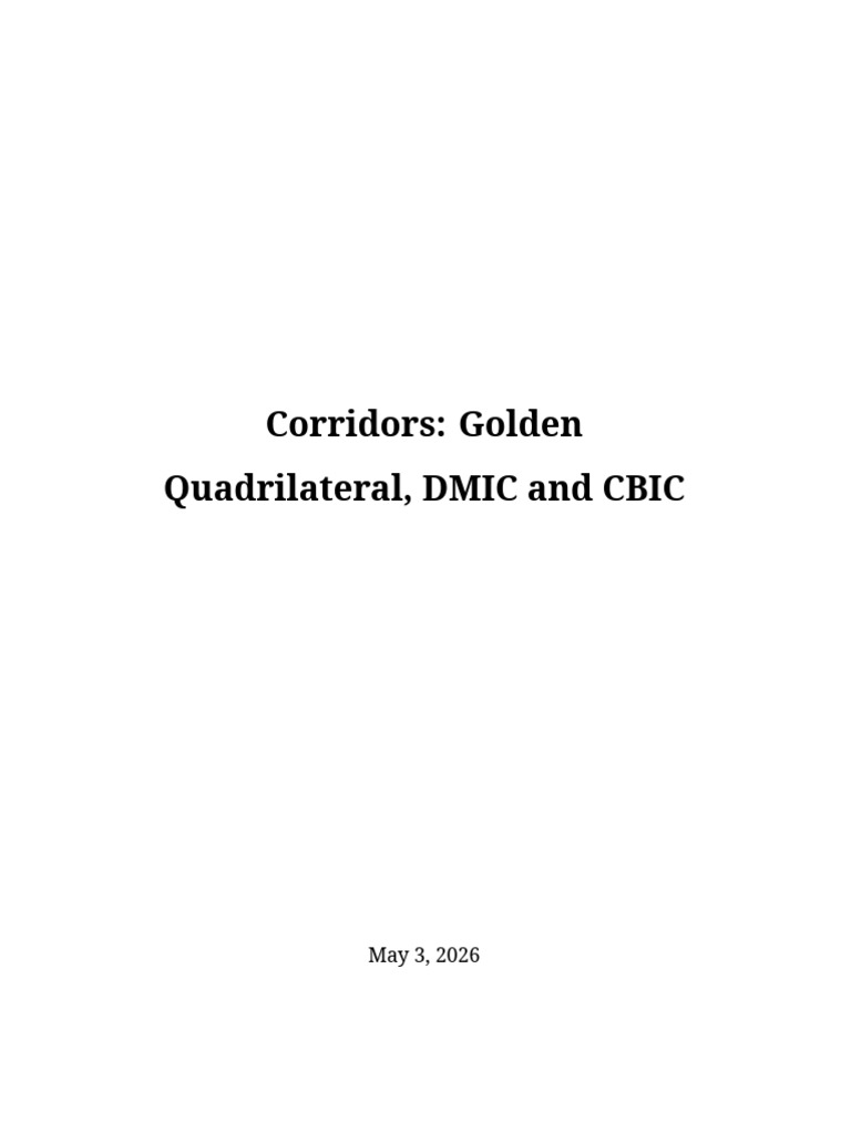 Corridors Golden Quadrilateral | PDF
