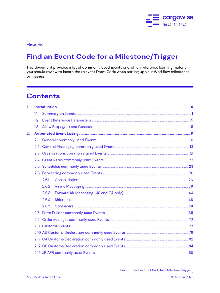 1PRO How-To Find an Event Code for a Milestone Trigger | PDF | Computing