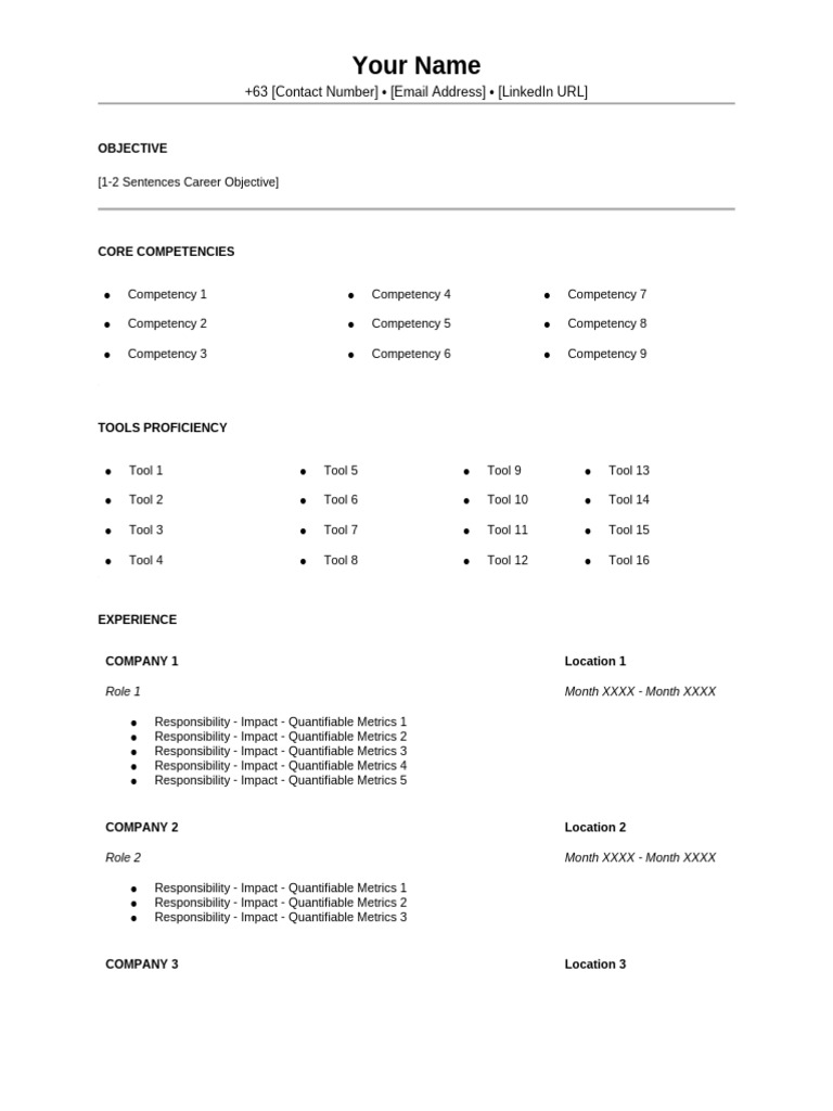 (Note: Make A Copy Only) Resume Template | PDF