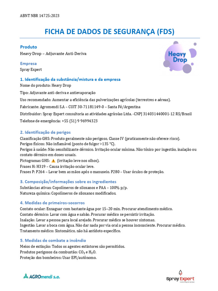 FDS Heavy Drop | PDF | Toxicidade