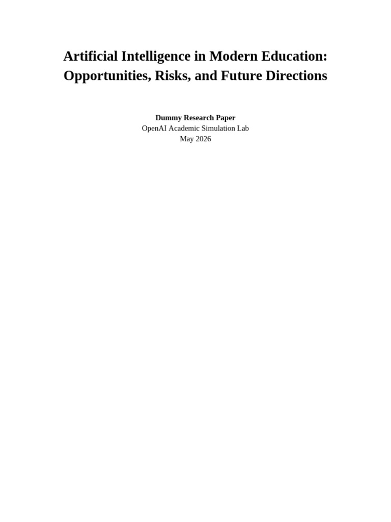 Dummy Research Paper | PDF | Artificial Intelligence | Intelligence (AI ...