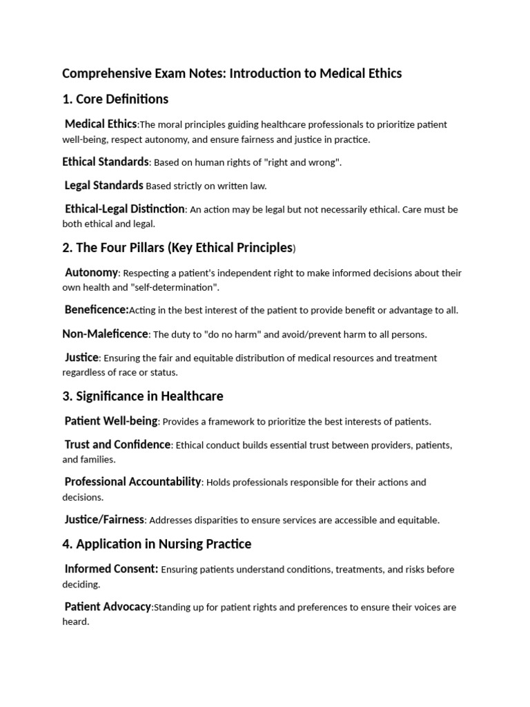 Medical Ethics Notes Mids | PDF | Informed Consent | Medical Ethics