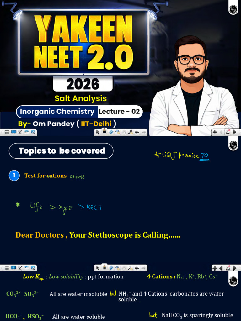 Salt Analysis 02 Class Notes Inorganic Chemistry by Kunwar | PDF ...