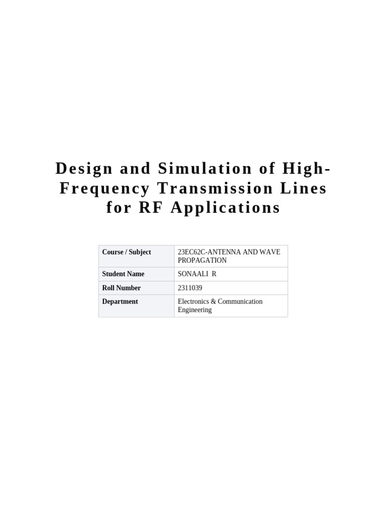 Transmission Line Report Template | PDF | Transmission Line ...