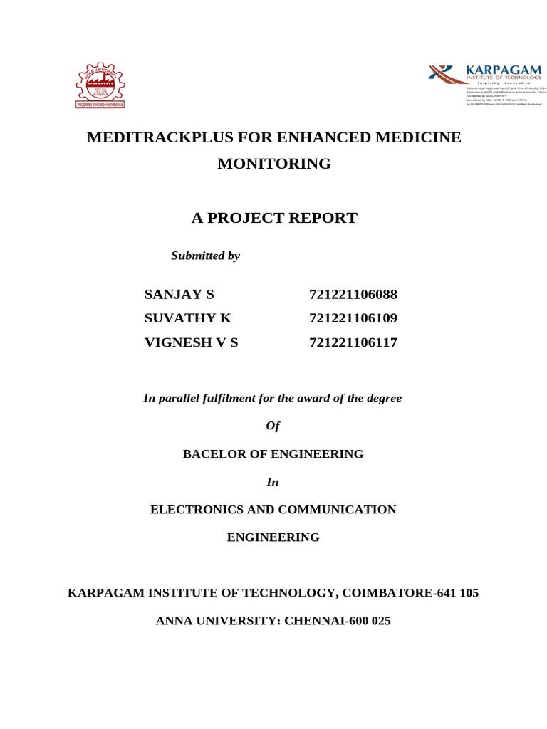 Project Report Sample | PDF | Databases | Internet Of Things