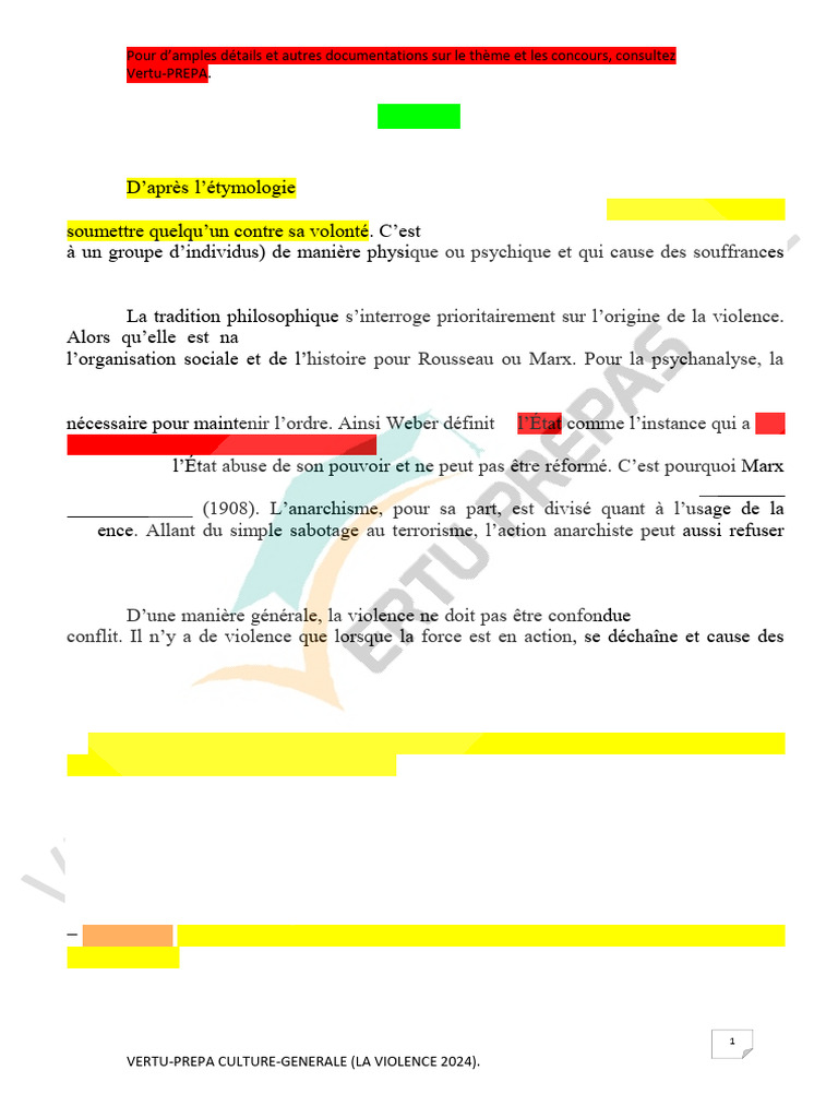 Violence Définition (1) | PDF | La violence | Anarchisme