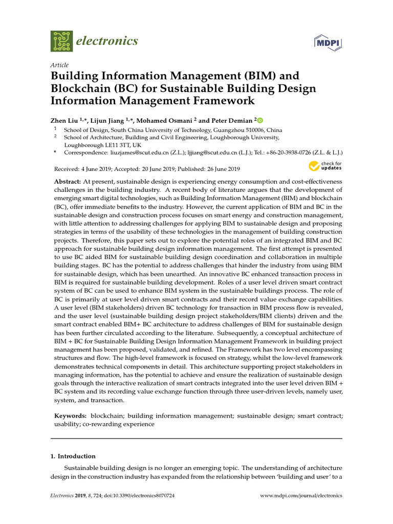Electronics 08 00724 v2 | PDF | Building Information Modeling ...
