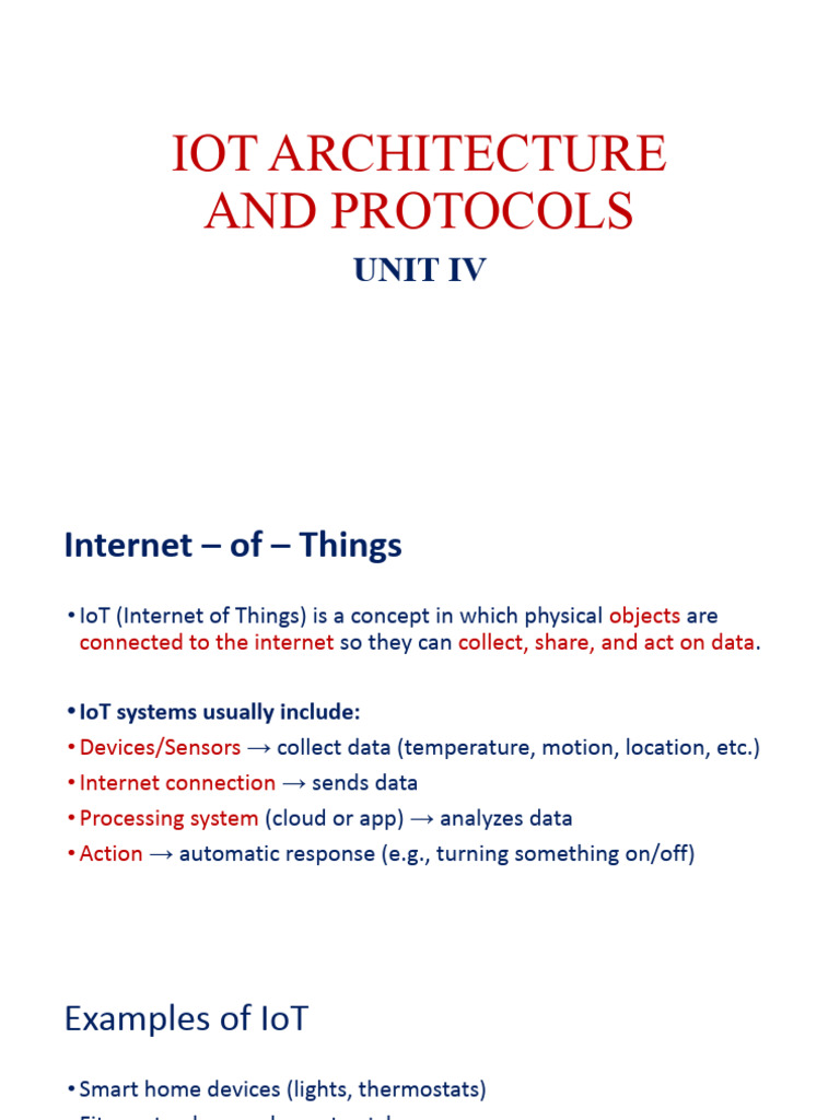 Iot Architecture and Protocols | PDF | Internet Of Things ...