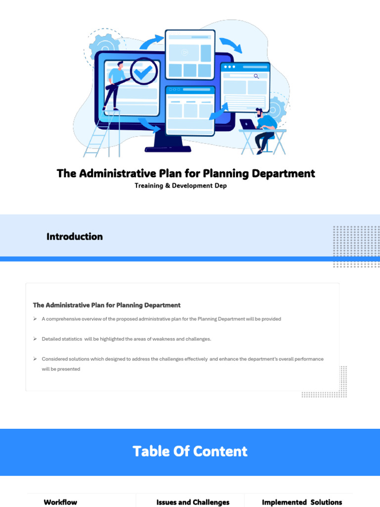 The Administrative Plan for Planning Department. TT | PDF | Artificial ...