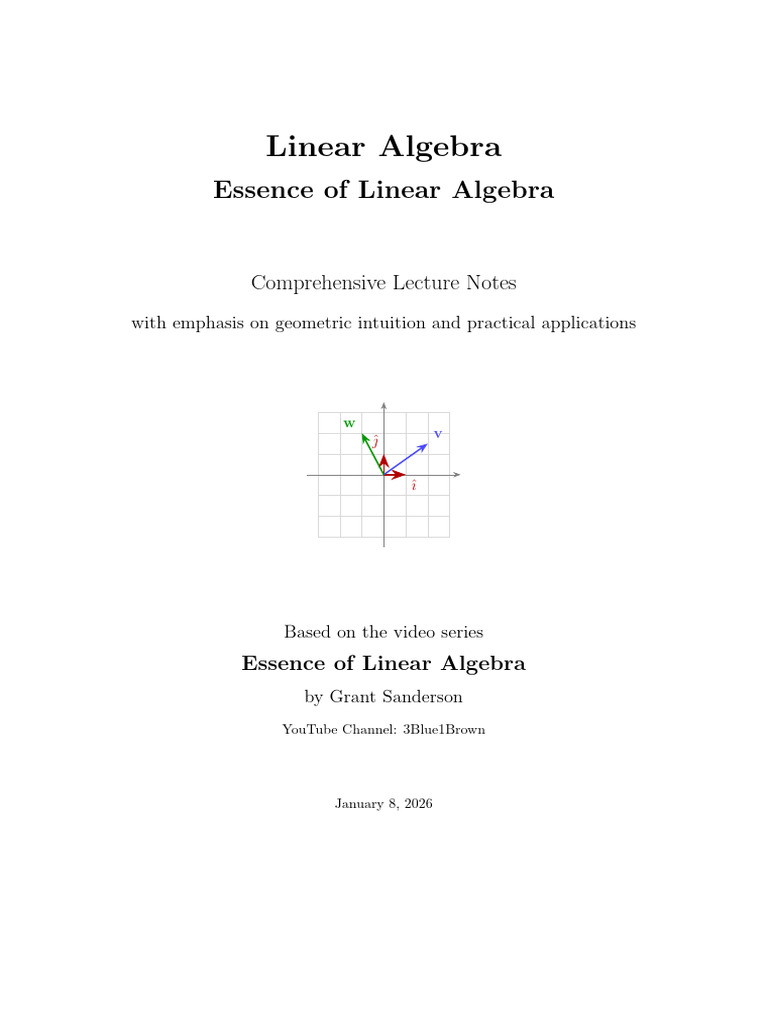 Linear Algebra 3Blue1Brown English | PDF | Vector Space | Cartesian ...