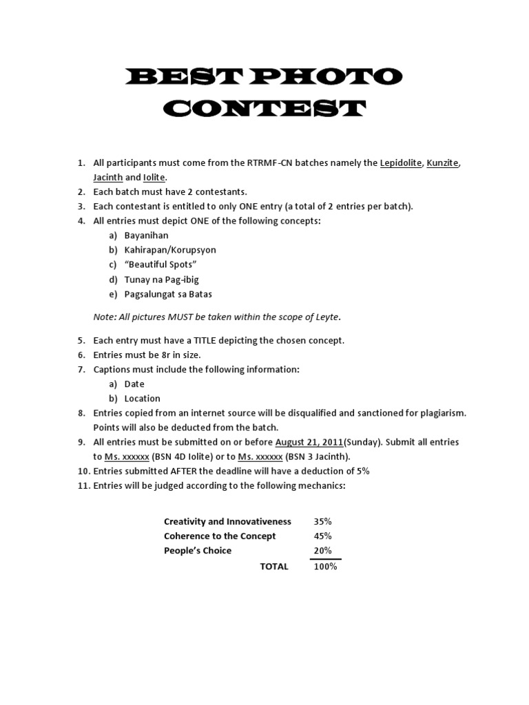 RTRMF-CN Photo Contest Guidelines | PDF