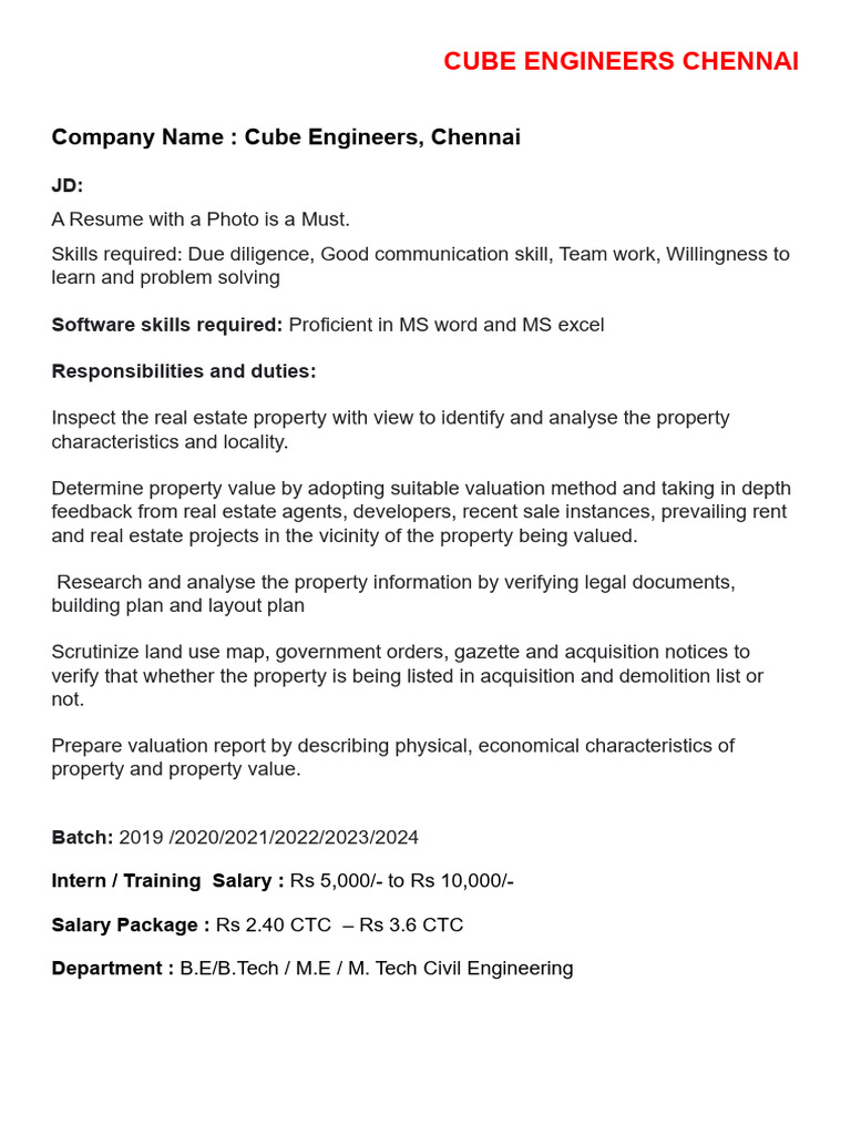 Cube Engineers Chennai | PDF