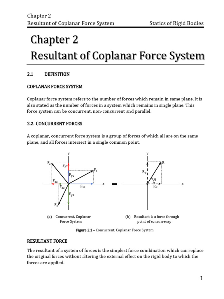 Chapter 2 Resultant of Force System | PDF | Force | Mechanical Engineering