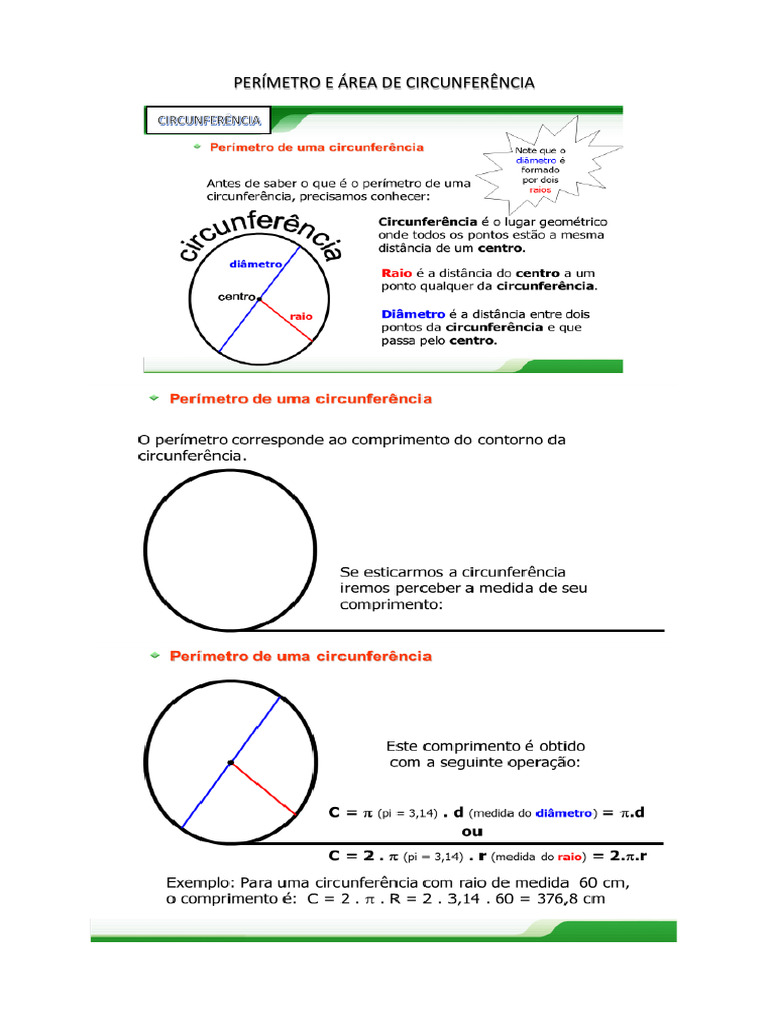 Perímetro de Circunferência | PDF