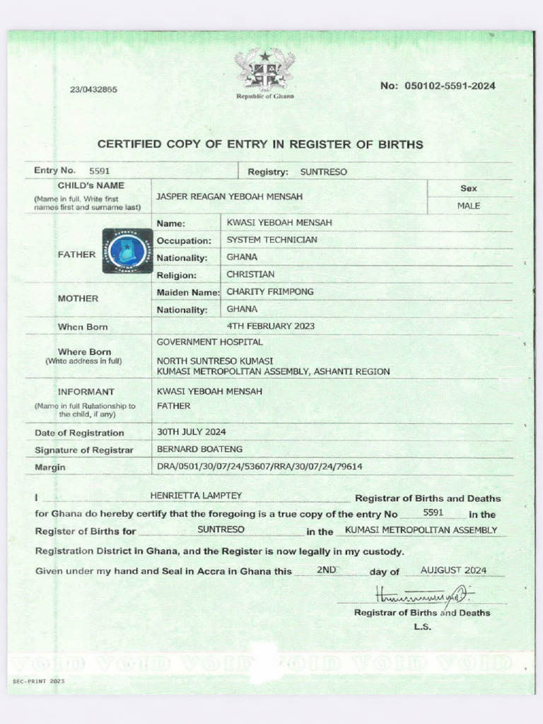 Birth Certificate | PDF