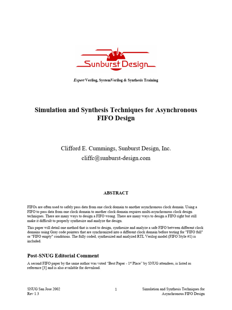 Cummingssnug2002sj Fifo1 Rev1 3 | PDF | Pointer (Computer Programming ...