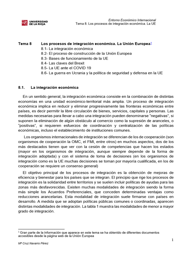 Tema 8. La Unión Europea | PDF | Consejo europeo | Comisión Europea