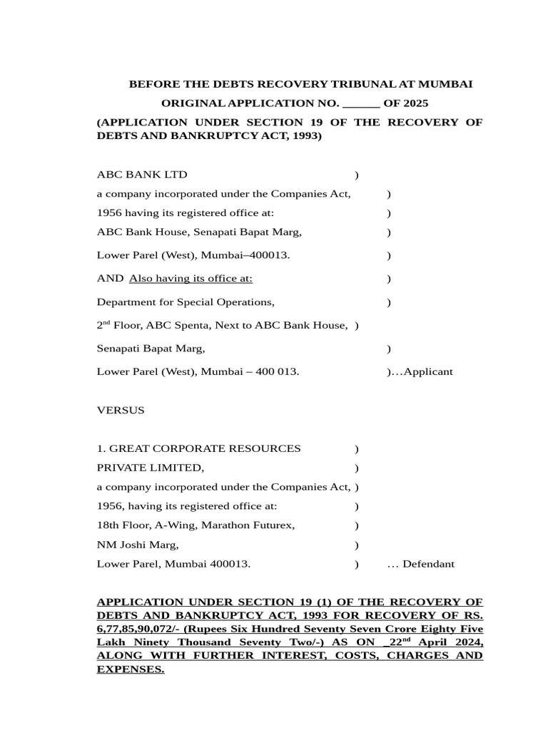 PLAINT under CPC | PDF | Guarantee | Debt