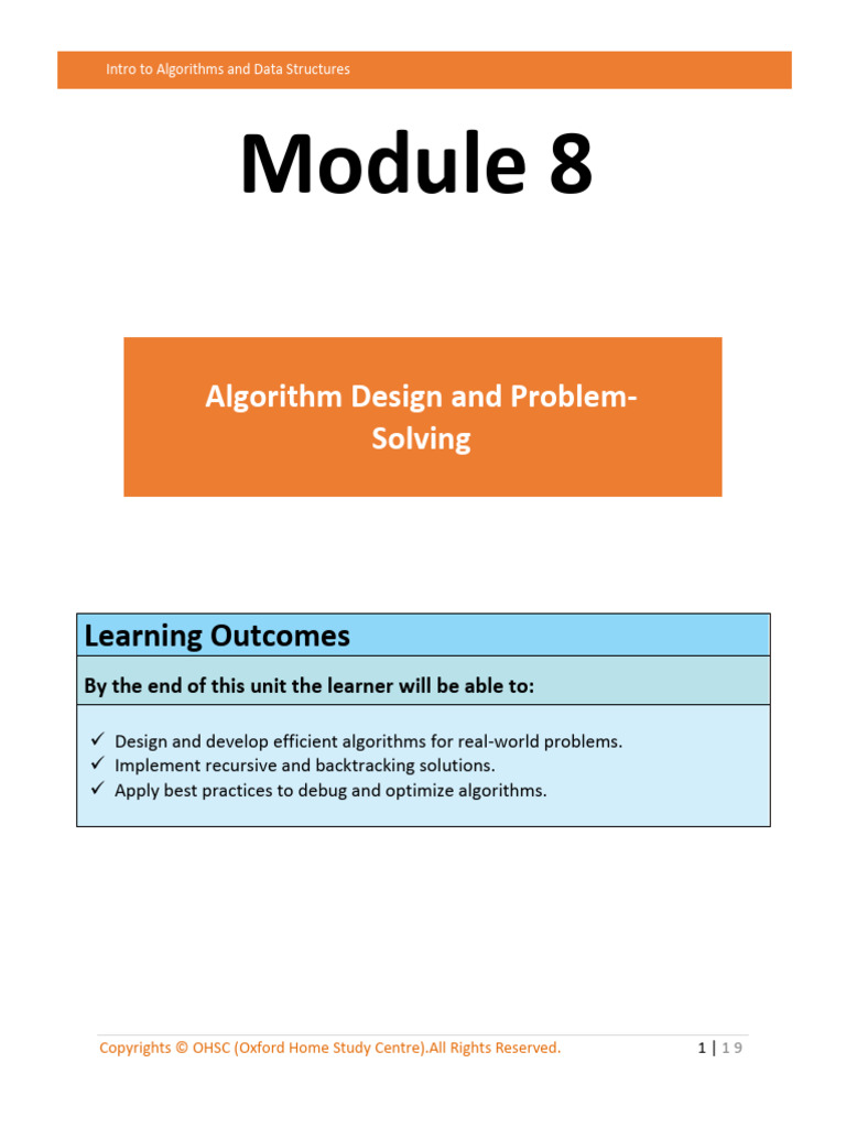 1742893061module 8 Algorithm Design and Problem-Solving | PDF | Time ...