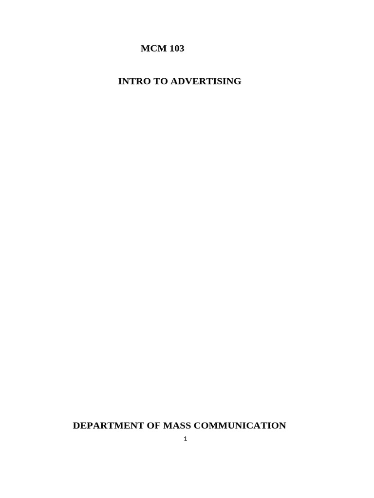 Introduction To Advertising | PDF | Advertising | Marketing