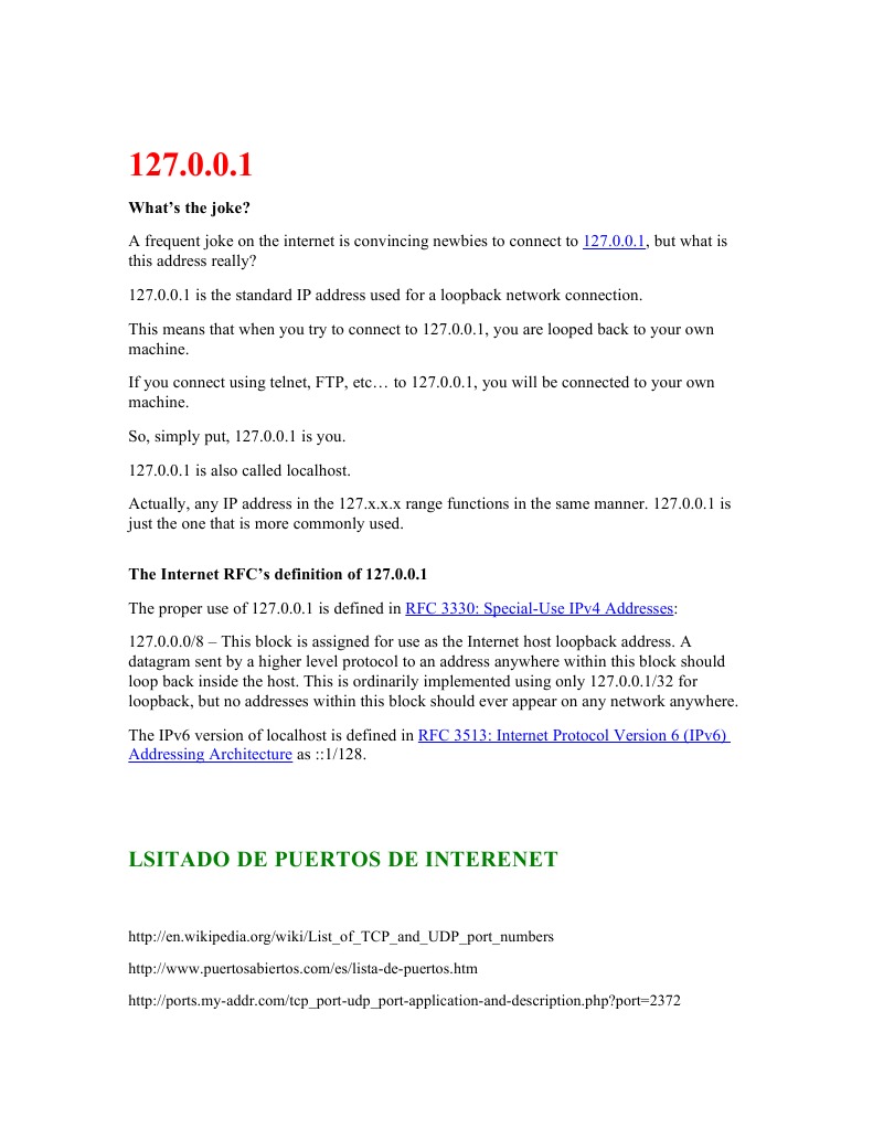 Understanding 127.0.0.1: Loopback IP Explained | PDF | Home & Garden ...